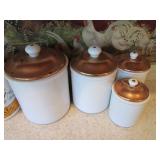 Rooster themed and Copper top lidde...