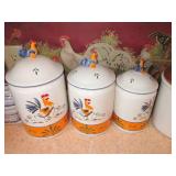 Rooster themed and Copper top lidde...