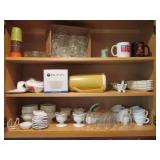 Variety of milk glass style mugs, v...