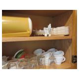 Variety of milk glass style mugs, v...