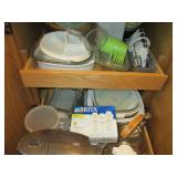 Corning Ware casserole dishes, glas...