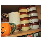 Huge collection of stoneware mugs, ...