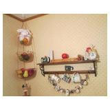 Cast Iron and wood shelf with a var...