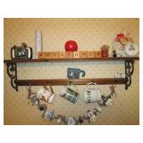Cast Iron and wood shelf with a var...