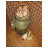 Vintage Metal milk can with lid plu...