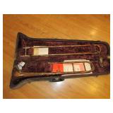 Antique Trombone in velour lined co...