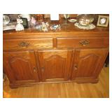 Solid 2pc Wood Buffet Hutch with up...