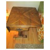 Vintage Wood drop leaf end table wi...