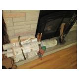 Antique Brass tone log holder, fire...