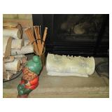 Antique Brass tone log holder, fire...
