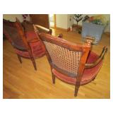 Pair of wood framed lattice style b...