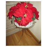 Brass tone side table with glass to...