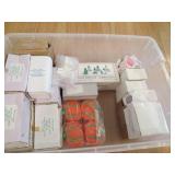 Storage tote containing place card ...