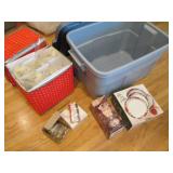 Storage tote containing Napkin ring...