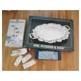 Silver Plated stair-step server, se...