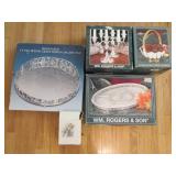 Silver Plated serving trays, handle...