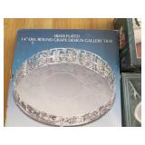 Silver Plated serving trays, handle...