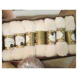 Variety of craft wreaths and skeins...