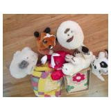 Patchwork quilt and stuff animals...