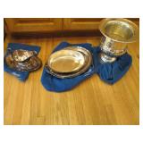 Silver Plated ice bucket, serving p...