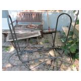 Metal framed firewood log holder...