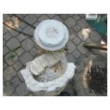 2pc concrete bird bath with additio...