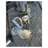 Assortment of metal bird yard decor...