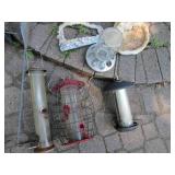 Assortment of metal bird yard decor...