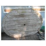 Oval wood Patio Table and base with...