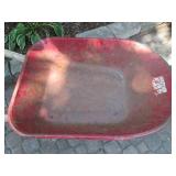 Metal bucket wood handle wheelbarro...