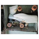 Vintage wood wheeled roller skates ...