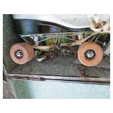 Vintage wood wheeled roller skates ...