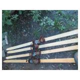2 Pairs of vintage wood skiis...