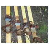 2 Pairs of vintage wood skiis...