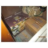 Bottom shelf and contents from left...