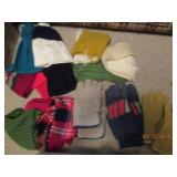 Variety of gloves, hats and scarfs...