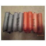 4 rolls of nickels and 4 rolls of pennies. Unsearched