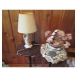 2 lamp stands and small rocking cha...