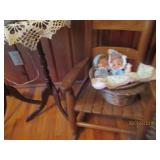 2 lamp stands and small rocking cha...