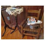 2 lamp stands and small rocking cha...