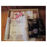 Drawer of holiday table runners, pl...