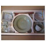 Celedon dinnerware set...
