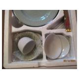 Celedon dinnerware set...