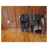 Shoe rack with shoes and a smaller ...