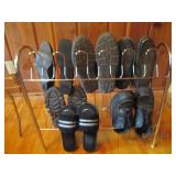 Shoe rack with shoes and a smaller ...