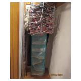 Contents of corner closet, storage ...