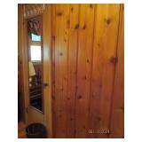 Door hook, mirror and waste basket...