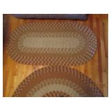 2 vintage braided floor rugs 65" x ...