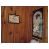 Contents of corner. Clock, nightsta...