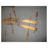 2 vintage wooden clamps...